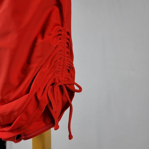 Tropiculture cherry red rouched sides plus size swim shealth swimdress - Picture 3 of 6